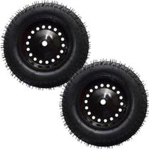 Kit 2 Rodinhas Pneu Carrinho De Mão Carga Plataforma 3.50-8'' 150kg 2 Lonas