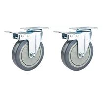 Kit 2 Rodinhas Reforçadas Rodízio Giratória 5 Pol C/ Freio