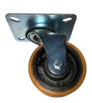 Kit 2 Rodizio Ferro Poliuretano 4pol. Girat. Placa até 200kg