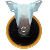 Kit 2 Rodizio Fixo 3 Polegadas com Placa sem Freio PU para 300kg Kit 2 Rodizio Fixo 3 Polegadas com Placa sem Freio PU para 300kg