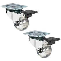 Kit 2 Rodizio Gel Incolor com Freio 50mm 30kg Hafele