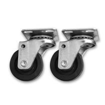 Kit 2 Rodízios 210 Borracha c Placa Giratória s Trava p 50kg Kit 2 Rodízios 210 Borracha c Placa Giratória s Trava p 50kg