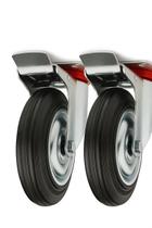 Kit 2 Rodízios Giratórios 8 Polegadas Borracha com Freio 150kg - Reforçado Industrial