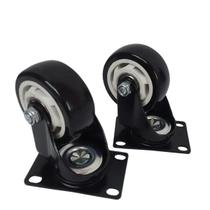 Kit 2 Rodízios Giratórios Reforçados 70mm 3 Polegadas Kit 2 Rodízios Giratórios Reforçados 70mm 3 Polegadas