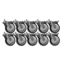 Kit 2 Rodízios Placa Giratória c Trava p Móveis 3Pol BP 60Kg Kit 2 Rodízios Placa Giratória c Trava p Móveis 3Pol BP 60Kg