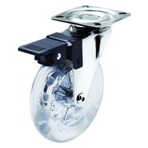 KIT 2 Rodizios Rodinha Gel Giratória Silicone 50mm Com Trava