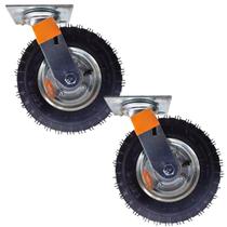 Kit 2 Rodízios Rodinhas Carga Pneumática 2.50x4 8pol 300kg