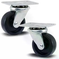 Kit 2 Rodízios Série Leve 10 1.5/8" 41mm Placa - Polipropileno 40kg - Colson - 2797