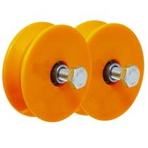 Kit 2 Roldana 3" Portão de Correr de Nylon Reforçada c/ Rolamento Portão Leve e Silencioso