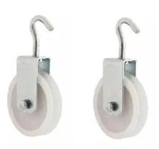 KIT 2 ROLDANA PLASTICA NYLON PARA VARAL 8cm COM GANCHO REFORÇADA