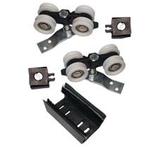 Kit 2 Roldanas e 1 Guia para Trilho Alumínio 35x35 - Preto - Alfer - RDA-4 Kit 2 Roldanas e 1 Guia para Trilho Alumínio 35x35 - Preto - Alfer - RDA-4