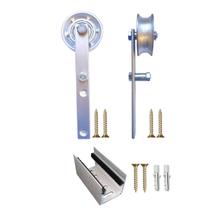 Kit 2 Roldanas e 1 Guia para Trilho Tubular Ferro - Prata - Al-Fer