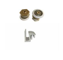 Kit 2 Roldanas Excêntricas 1 Guia para Box de Vidro 8mm Zamac e Nylon Porta de Correr Segura