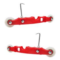 Kit 2 Roletes Aplicador Tela Mosqueteira Roldana Dupla Alumínio 195MM X 35MM