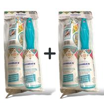Kit 2 Rolo Adesivo Tira Pelo Roupa Sofá 30 folhas + 4 Refis