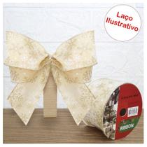 Kit 2 Rolo Fita Aramada Natal Floco De Neve Decoração Natali