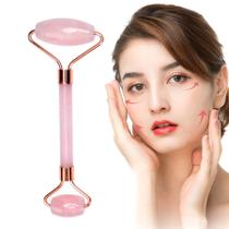 Kit 2 Rolo Massageador Facial Pedra Jade Anti-Rugas Roller - Rosa