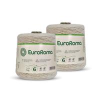 Kit 2 Rolos Barbante EuroRoma CRU n6 - 1kg Kit 2 Rolos Barbante EuroRoma CRU n6 - 1kg