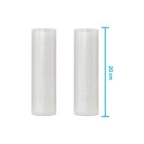 Kit 2 Rolos de Saco Plástico Bobina 20cm X 5m com Ranhuras para Seladoras a Vácuo