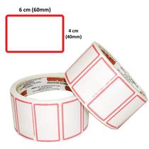 Kit 2 Rolos Etiqueta 500un 60x40 Fitacrel Comercial Escolar