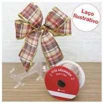 Kit 2 Rolos Fita Xadrez Aramada Decoração Natalina 5cmx3m