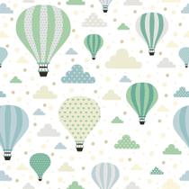 Kit 2 Rolos Papel De Parede Adesivo Inf Balão Verde 3,0M Kit 2 Rolos Papel De Parede Adesivo Inf Balão Verde 3,0M