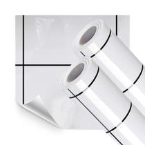 Kit 2 Rolos Papel Parede Adesivo Azulejo Metro Branco 10M Kit 2 Rolos Papel Parede Adesivo Azulejo Metro Branco 10M