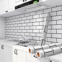 Kit 2 Rolos Papel Parede Adesivo Azulejo Metro White (10m) Kit 2 Rolos Papel Parede Adesivo Azulejo Metro White (10m)