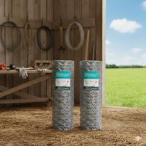 Kit 2 Rolos Tela Mangueirão Fio 18 Malha 3 Galvanizada 1,00 x 50 m Alambrados Cerca Granja Hexagonal Rural