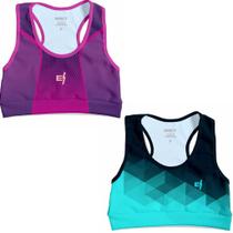 Kit 2 Roupa De Academia Feminina Cropped Treino Top Caminhada Corrida Fitness Estampas Exclusivas Es