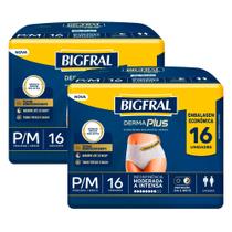 Kit 2 Roupa Íntima Bigfral Derma Plus P/M 16 Unidades