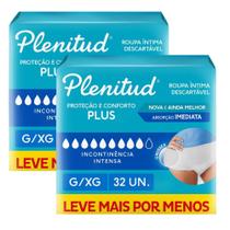 Kit 2 Roupa Íntima Plenitud Plus Unissex Tamanho G/XG 32 Unidades Descartáveis
