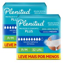 Kit 2 Roupa Íntima Plenitud Protect Plus Unissex Tamanho P/M 32 Unidades Leve Mais Por Menos