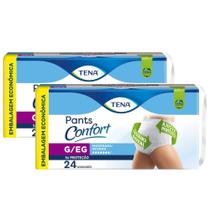 Kit 2 Roupa Íntima Tena Pants Confort G/EG 24 Unidades Embalagem Econômica