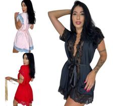 Kit 2 Roupão Feminino Microfibra Robe Noiva Roupao De Banho Kit 2 Roupão Feminino Microfibra Robe Noiva Roupao De Banho