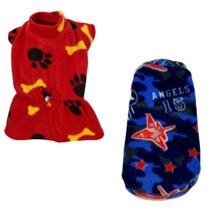 Kit 2 Roupas De Inverno Cães E Gato Vestido E Capa G - 004