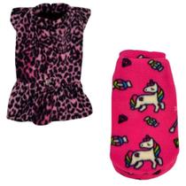 Kit 2 Roupas De Inverno Cães E Gato Vestido E Capa G - 006