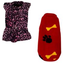 Kit 2 Roupas De Inverno Para Cães E Gato Vestido E Capa M