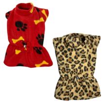 Kit 2 Roupas De Inverno Para Cães E Gatos - Vestido Soft M