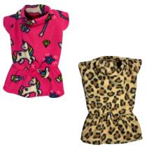 Kit 2 Roupas De Inverno Para Cães E Gatos - Vestidos Soft Gg