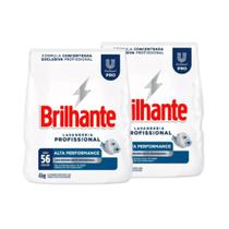 Kit 2 Sabão em Pó Brilhante Lavagem Profissional Fórmula Concentrada 4kg
