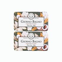 Kit 2 Sabonete Barra Vegetal Magnólia e Lichia Giorno Bagno 180g