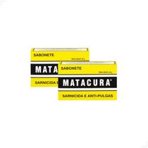 Kit 2 Sabonete Cão Sarnicida e Antipulgas Matacura 80g Medida:80g Kit 2 Sabonete Cão Sarnicida e Antipulgas Matacura 80g Medida:80g