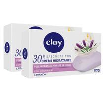 Kit 2 Sabonete em Barra Cloy Lavanda Creme Hidratante 80g