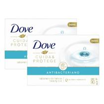 Kit 2 Sabonete em Barra Dove Antibacteriano Cuida e Protege 90g