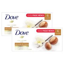 Kit 2 Sabonete em Barra Dove Delicious Care Karité Leve Mais Por Menos com 6 Unidades de 90g cada