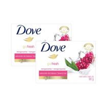 Kit 2 Sabonete em Barra Dove Go Fresh Romã e Verbena com 90g Kit 2 Sabonete em Barra Dove Go Fresh Romã e Verbena com 90g