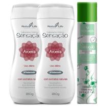 Kit 2 Sabonete Íntimo Líquido Sensação Aroeira + 1 Desodorante Sedução Siinta-se (verde)