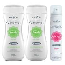 Kit 2 Sabonete Íntimo Líquido Sensação Arruda + 1 Desodorante Íntimo Sexy Morango com Chantilly - Natu Life