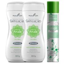 Kit 2 Sabonete Íntimo Líquido Sensação Arruda + 1 Desodorante Sedução Sinta-se (verde)